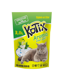 Kotix Green Apple силікагелевий наповнювач для котів з ароматом зеленого яблука