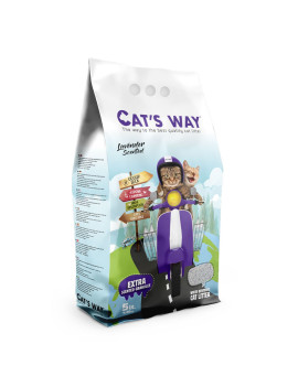 CAT'S WAY бентонітовий наповнювач для котів з ароматом лаванди (фіолетові гранули)