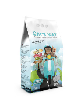 CAT'S WAY бентонітовий наповнювач для котів з ароматом марсельського мила (бірюзові гранули)
