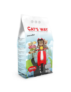 CAT'S WAY бентонітовий натуральний білий наповнювач для котів з без аромату 