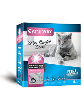 CAT'S WAY бентонітовий наповнювач для котів з ароматом дитячої присипки (рожеві гранули) 6 л