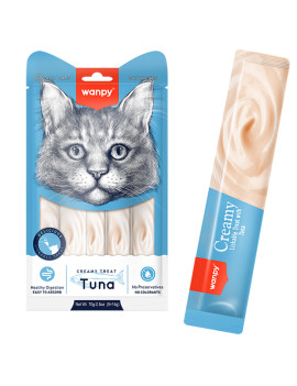 Wanpy Creamy Lickable Treats Tuna ВАНПІ ТУНЕЦЬ рідкі ласощі для котів, 14гр х 5