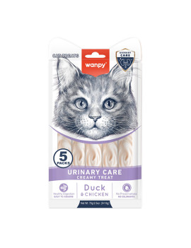 Wanpy Functional Creamy Lickable Treat Urinary Care урінарі функціональні рідкі ласощі для котів із сечокам'яною хворобою, 14гр х 5шт