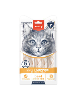 Wanpy Functional Creamy Lickable Treat Joint Support для суглобів функціональні рідкі ласощі для котів, 14гр х 5шт