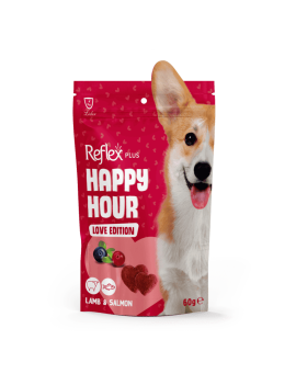 Reflex Plus Happy Hour Love Edition ласощі для собак з ягням та лососем 60г