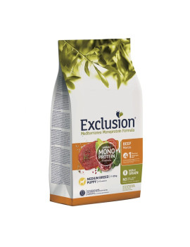 Exclusion Noble Grain Dog Puppy Medium Breed Beef сухий моноротеїновий корм для цуценят середніх порід з яловичиною 
