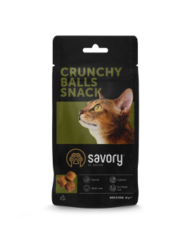 Хрумкі ласощі Savory Cats Snacks Crunchy Balls для дорослих вибагливих котів, кульки з котячою м’ятою, 60 г