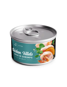 Корм вологий Savory Chicken Fillets rich in Shrimps in Jelly for Kittens філе курки з креветками в желе для кошенят