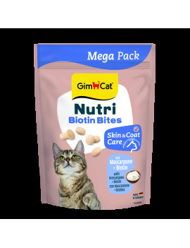 Вітаміни GimCat Nutri Biotin Bites для дорослих котів для покращення стану шкіри та шерсті з маскарпоне та біотином 425 г
