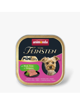 Корм вологий Animonda Vom Feinsten Mini для дорослих собак малих порід з яловичиною, качкою + орегано 100 г