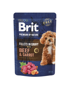Корм вологий Brit Premium Fillets in Gravy Beef & Carrot для собак малих порід філе в соусі яловичина і морква 85 г