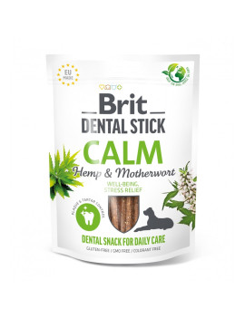 Ласощі для собак Brit Dental Stick Calm заспокійливі, коноплі та пустирник, 7 шт, 251 г