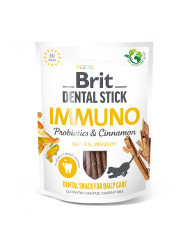 Ласощі для собак Brit Dental Stick Immuno для міцного імунітету, пробіотики та кориця, 7 шт, 251 г