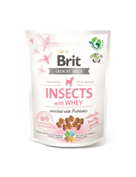 Ласощі для цуценят Brit Care Dog Crunchy Cracker Puppy Insects with Whey для росту, комахи, сироватка і пробіотики, 200 г