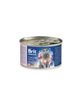 Вологий корм для котів Brit Premium by Nature Chicken with Hearts з куркою та серцем, 200 гр 