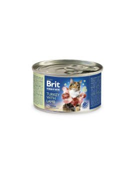 Вологий корм для котів Brit Premium by Nature Turkey with Lamb з індичкою та ягням, 200 гр 
