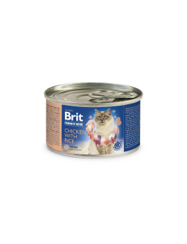 Вологий корм для котів Brit Premium by Nature Chicken with Rice з куркою та рисом, 200 гр 