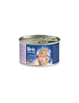 Вологий корм для котів Brit Premium by Nature Turkey with Liver з індичкою та печінкою, 200 гр 