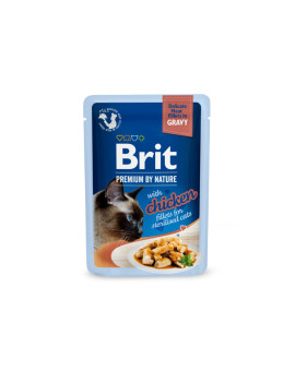 Корм вологий Brit Premium Delicate Fillets in Gravy Chicken for Sterilised для стерилізованих котів філе в соусі курка 85 г