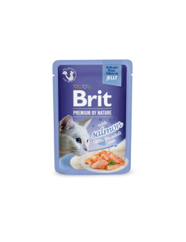 Корм вологий Brit Premium Delicate Fillets in Jelly Salmon для котів філе в желе лосось 85 г