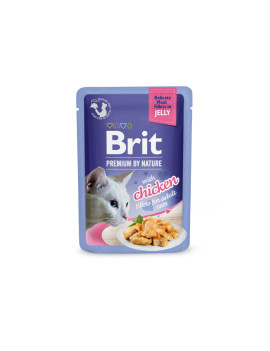 Корм вологий Brit Premium Delicate Fillets in Jelly Chicken для котів філе в желе курка 85 г