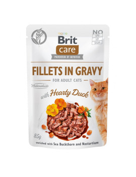 Вологий корм Brit Care Cat Pouch для котів, філе в соусі, качка, 85 г