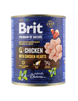 Вологий корм Brit Premium by Nature для собак, курка з курячим серцем