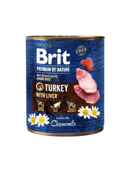 Вологий корм Brit Premium by Nature для собак, індичатина з печінкою