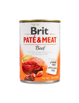 Вологий корм Brit Care Pate & Meat для собак, з яловичиною та індичкою, 400 г