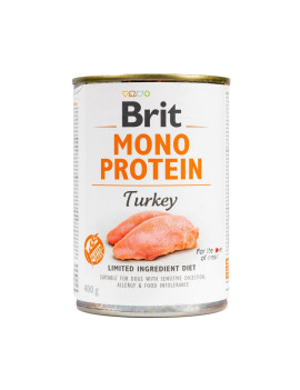 Вологий корм Brit Mono Protein Turkey для собак, з індичкою, 400 г