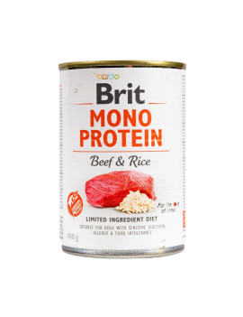 Вологий корм Brit Mono Protein Beef & Rice для собак, з яловичиною та рисом, 400 г