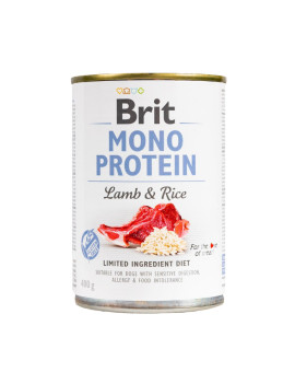 Вологий корм Brit Mono Protein Lamb & Rice для собак, з ягнятиною та рисом, 400 г