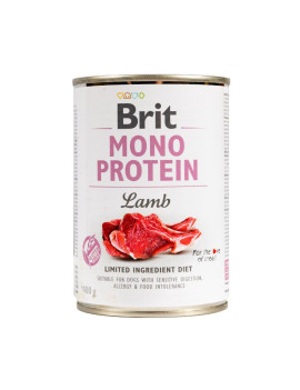 Вологий корм Brit Mono Protein Lamb для собак, з ягнятиною, 400 г