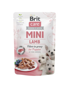 Вологий корм Brit Care Mini для цуценят, з філе ягняти в соусі, 85 г