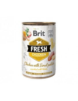 Консервований корм Brit Fresh Chicken/Sweet Potato для собак, з куркою та бататом, 400 г